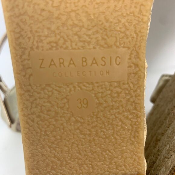 Zara Basics Womens 8.5 39 Platform Sandals Espadrille Platform Wedge Boho - Picture 12 of 12